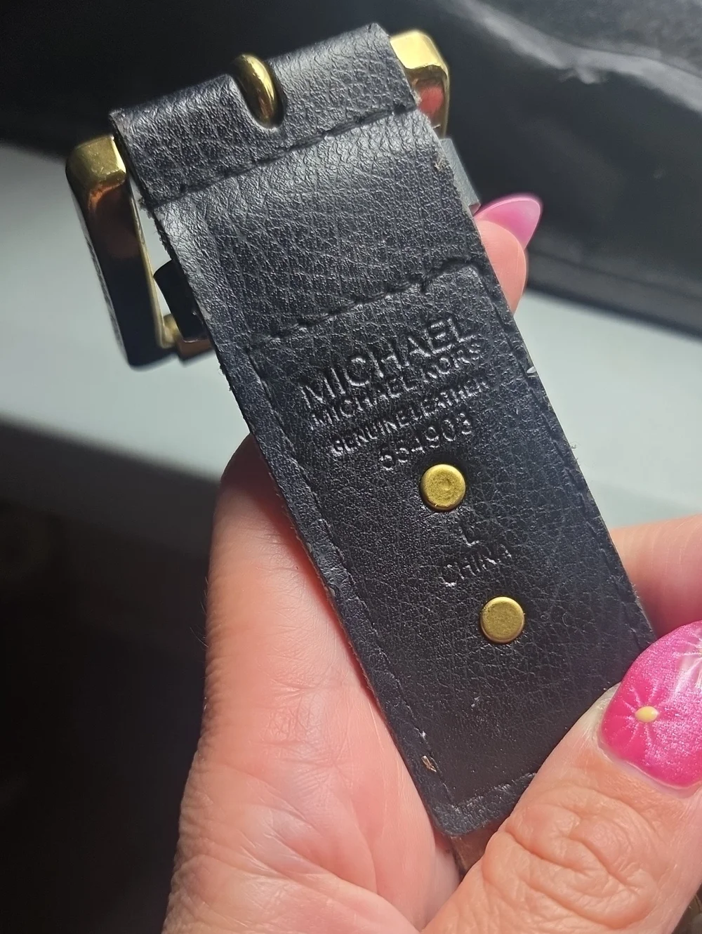 MK Belt MICHAEL KORS Heavily Studded Leather Belt Women Large